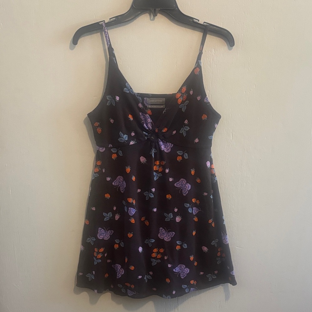 Urban Outfitters Black Dress with Floral Accents